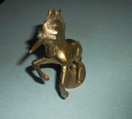 Vintage Gatco 8"" Massivmessing Einhorn Figur Metallstatue 8"" hoch - Bild 4 von 10