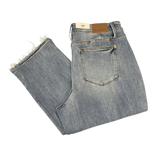 Judy Blue DAD Jeans Women Plus size 16W 16 Fray Hems Distressed Inseam 31" NEW