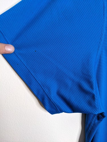 ASICS Shirt Mens Extra Large Blue Running Reflective Jersey Gym Fitness Workout - Picture 9 of 18