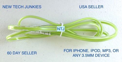 NTJ FLAT TUBE 3.5mm stereo audio aux auxiliary cable for ipod iphone 4 5S 6 plus - Picture 9 of 13