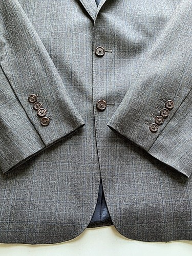 Scabal Super 130's Wool Men Blazer Sport Coat 2 Button Dual Vent Surgeon Cuffs  - Picture 6 of 12