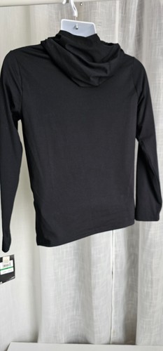Under Armour Hooded Jersey T-Shirt Black Size YL NWT - Picture 2 of 2