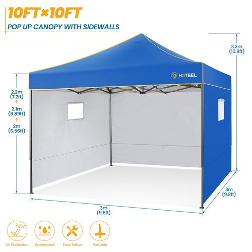 COBIZI 10x10 Heavy Duty Pop Up Canopy Commercial Vendor Tent with 4 Sidewalls - Picture 46 of 64