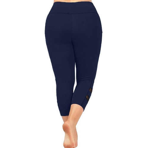 Plus Size Women's Leggings Ladies Sports Gym 3/4 Cropped Stretch Capri Pants US - Picture 32 of 36