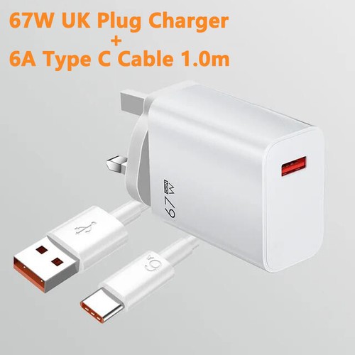 67W USB GaN Charger Fast Charge Mobile Phone Adapter Type C Cable For iPhone Sam - Photo 14 sur 28