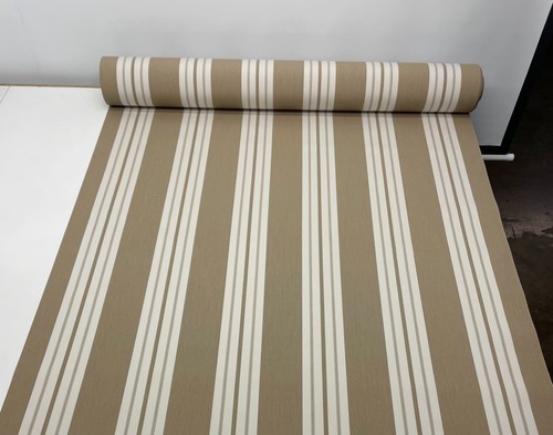 SUNBRELLA 4954 HEATHER BEIGE STRIPE MARINE AWNING RV BOAT COVER FABRIC BTY 46" W - Picture 2 of 4