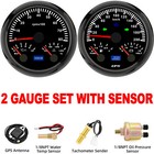 2 Gauge Set 85mm GPS Speedometer 200KM/H/Tacho/Fuel/Oil/Temp/Volt with Sensor
