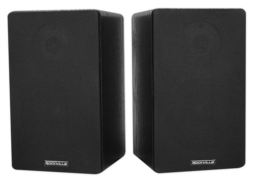 2) Rockville RockShelf 58B Black 5.25" Home Bookshelf Speakers+8" Speaker Stands - Picture 5 of 10