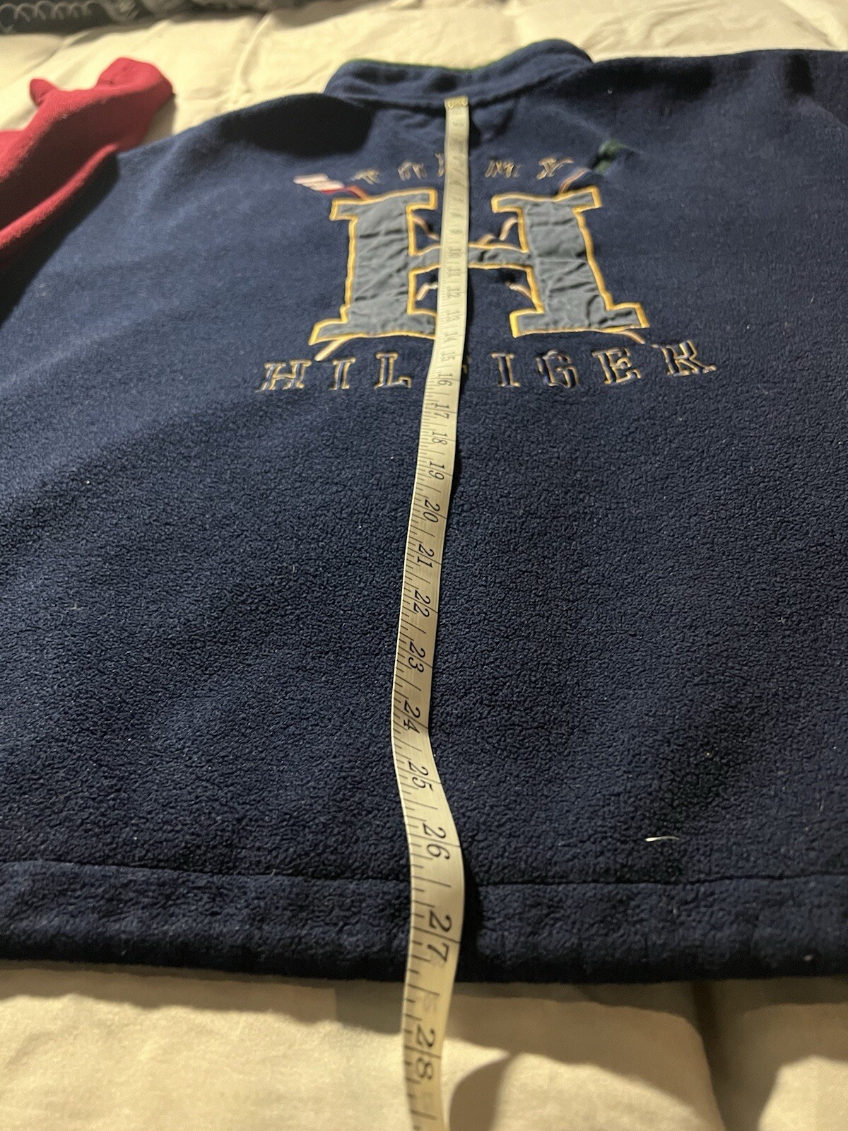 FILA Blocco colore pile 1 4 zip vintage anni 90 Tommy Hilfiger Spell Out Rowing taglia XL