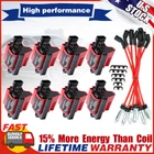 8 Pack Square Ignition Coil and Spark Plug Wire For Chevy GMC 4.8L 5.3 6.0L 8.1L