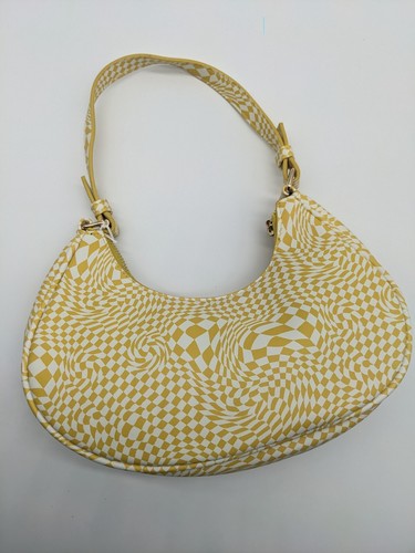 SKINNYDIP Keily checkered faux-leather small hobo shoulder bag -YELLOW - Picture 5 of 7