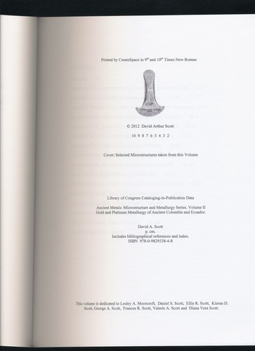 Gold & Platinum Metallurgy Of Ancient Colombia & Ecuador By David Arthur Scott - Picture 2 of 4