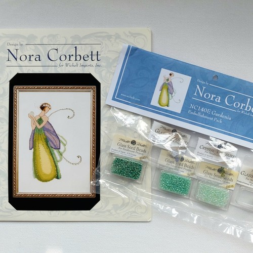 Gardenia Cross Stitch Chart Pattern and Embellishment Pack Nora Corbett NC140 - Picture 6 of 22