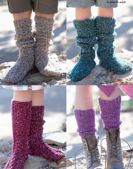 Knitting Pattern - Knitting Child-Adult Chunky Socks (4yrs-Adult) - 0216 Knitting Pattern - Knitting Child-Adult Chunky Socks (4yrs-Adult) - 0216