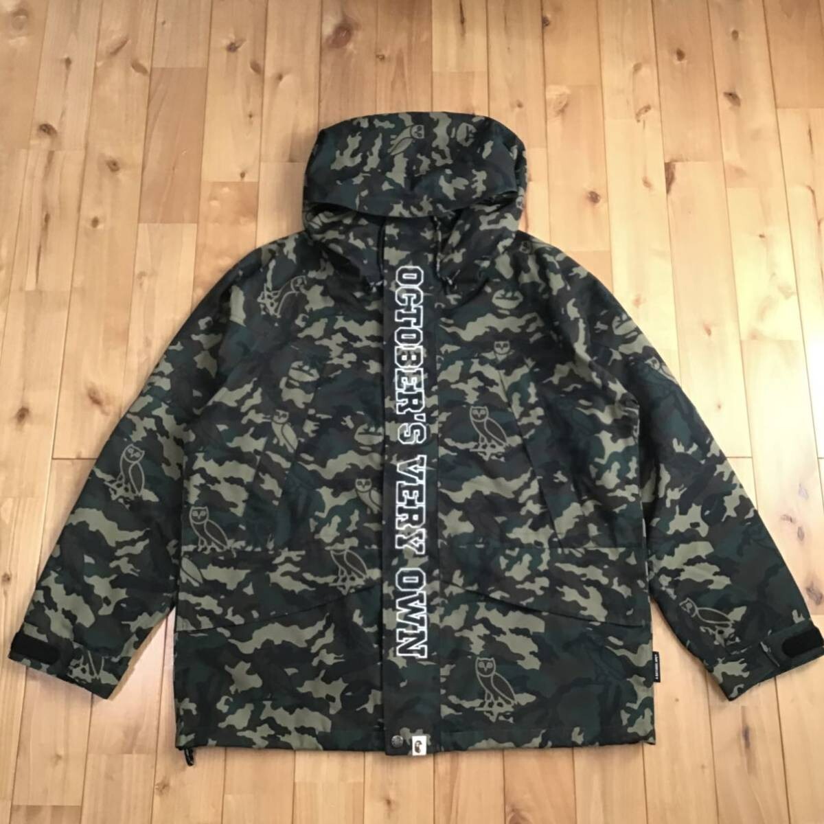 BAPE × OVO woodland camo snowboard jacket A Bathing Ape Size XXL