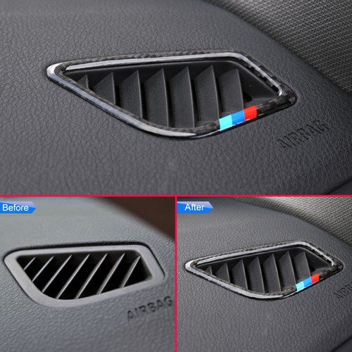 For BMW 3 4 Series F30 F33 Carbon Fiber Front Dashboard Upper Air Outlet Trims - Bild 1 von 3