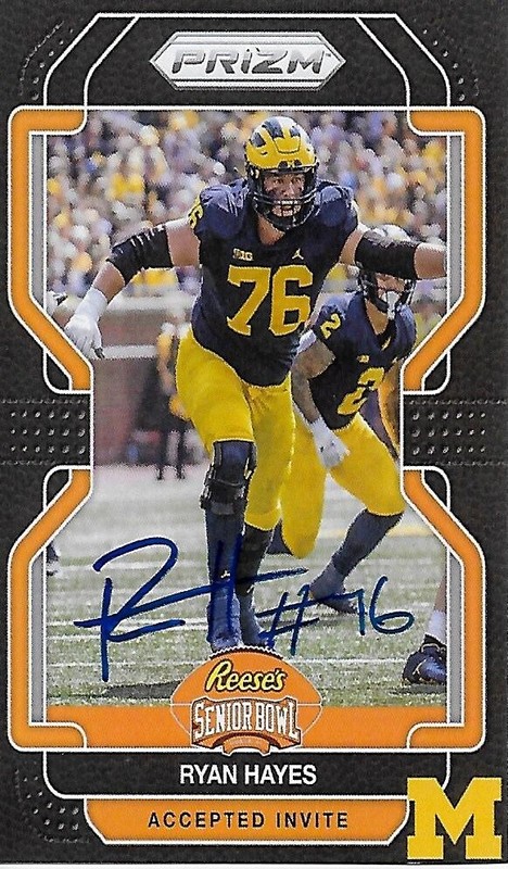 2023 SENIOR BOWL MICHIGAN WOLVERINES RYAN HAYES MIAMI DOLPHINS ROOKIE AUTO