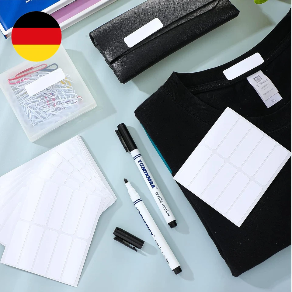 90 Stück Etiketten für Kleidung, Textiletiketten Selbstklebend, mit Stift, Wasse - Bild 2 von 4