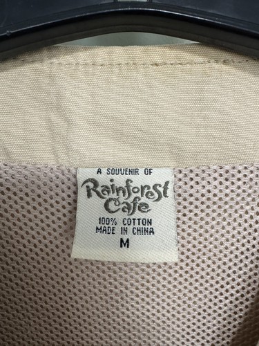 Rainforest Cafe Zip Up Vest Medium Beige Hunting Safari Fishing - Picture 2 of 9