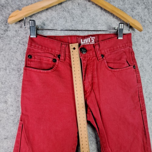 Levi's 510 Jeans Boys 12 Regular W26 L26 Red Super Skinny Denim 5835 - Picture 6 of 16