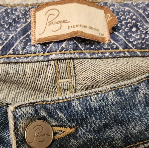 Paige Laurel Canyon Flare Jeans Women's Size 32 Blue Mid Rise - Picture 3 of 8