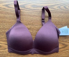 Auden Lightly Lined Wire free  Bra  Size 32DD Burgundy Adjustable Straps W320