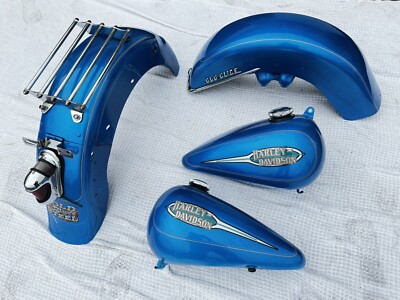 Harley Panhead Shovelhead Gas Tank And Front Rear Fenders Set