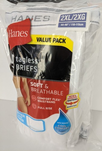 Hanes 9 etikettlose Slips weiß Preis-Leistungs-Verhältnis ~ 2XL 44-46 NEU - Bild 3 von 4