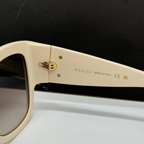 NEU GG1407S 004 GUCCI OVERSIZED ELFENBEIN BRAUN DAMEN SONNENBRILLE GUCCI - Bild 10 von 13