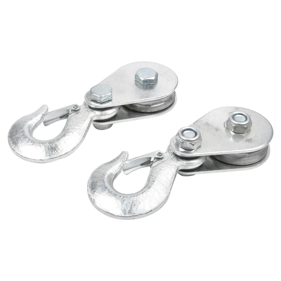 2x Umlenkrolle Seilrolle für elektrische Seilwinde Forst Seilrollen mit Haken 1T - Bild 4 von 4