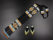 Handmade Necklace Seed Bead Boho American Style Nativ Beaded Multi Strand