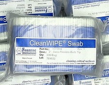 (1) CleanWIPE Swab Foamtec 3" 500/bag HT1002 Sealed Semi Flex Bulb Tip Foamtec