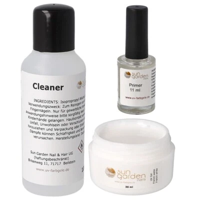 SUN GARDEN NAILS Nailset mit Frenchgel weiss 30ml-Primer-Cleaner 100ml