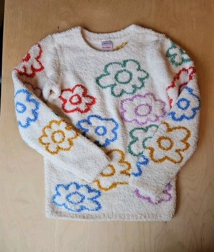 NWOT HANNA ANDERSSON BOLD FLORAL ON ECRU MARSHMALLOW SWEATER 130 8 $64