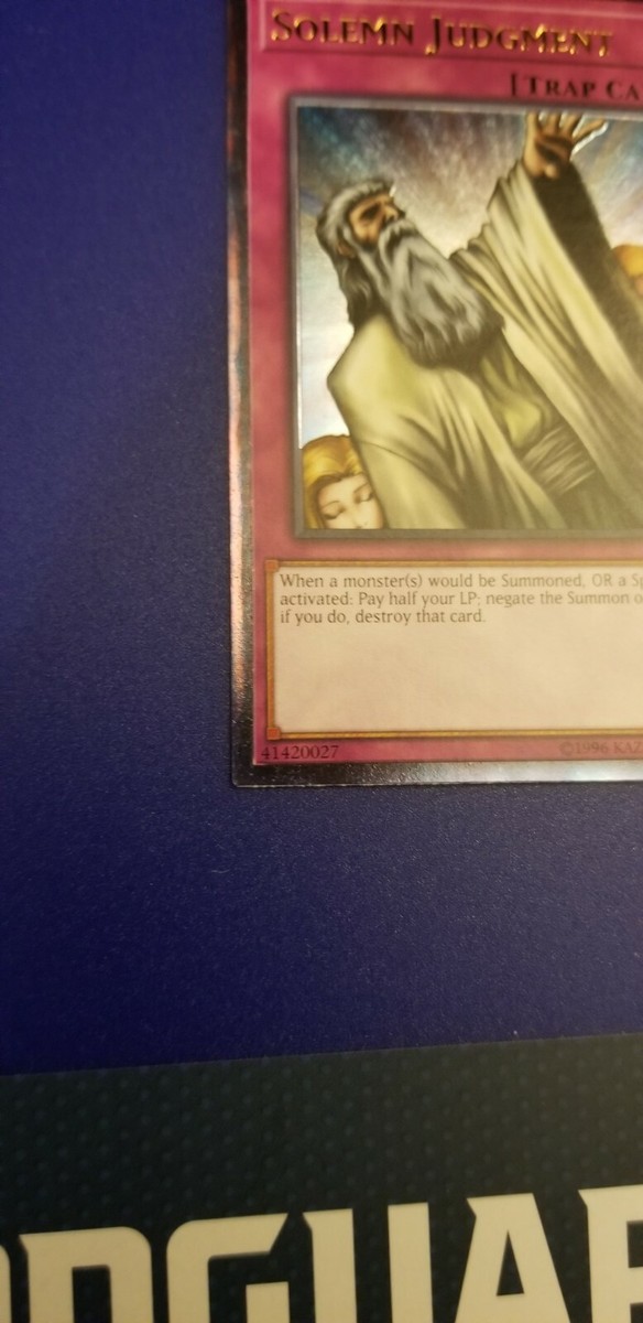 YuGiOh Solemn Judgment - OP12-EN003 - Ultimate Rare YuGiOh Solemn Judgment - OP12-EN003 - Ultimate Rare