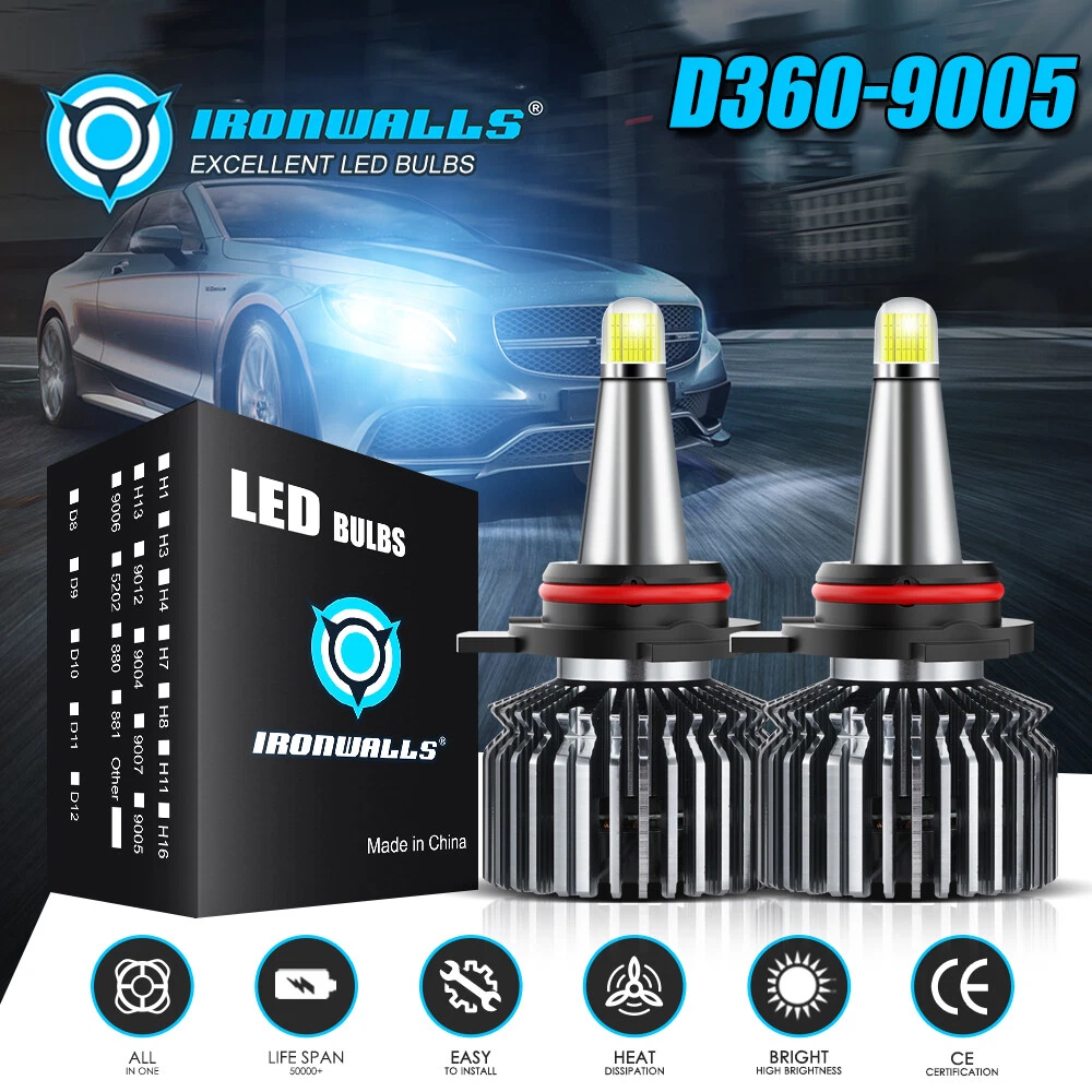 8-Side HB3 9005 LED Headlight Super Bright Bulb Kit 380000LM HIGH/LOW Beam 6500K