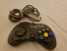 F/S Sega Saturn SS Clear Black Controller Cool Pad Skeleton HSS-0101 Japan Used