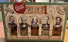 Professor Puzzle Great Minds SET OF 5 Brainteasers Wooden Metal Puzzles