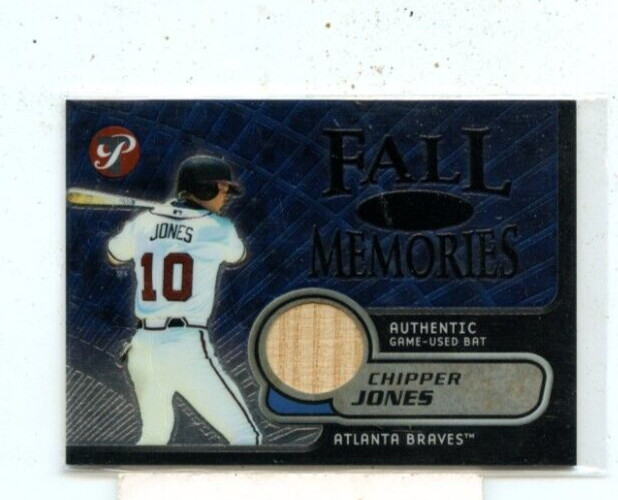 CHIPPER JONES 2002 Topps Pristine Fall Memories Game-Used Bat Relic #D /425