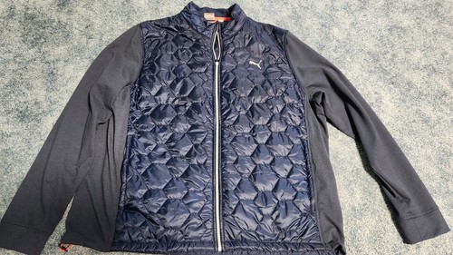 PUMA CLOUDSPUN WRMLBL Full Zip Golf Jacket Mens 2XL Navy Blue Puffer Hybrid $160 - 第 1/6 張圖片