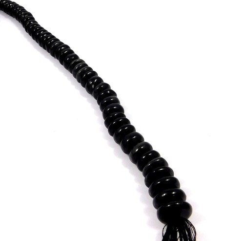 100% Natural Black Obsidian Gemstone Beads Strand Rondelle 15 Inch Wholesale Lot - Picture 2 of 12