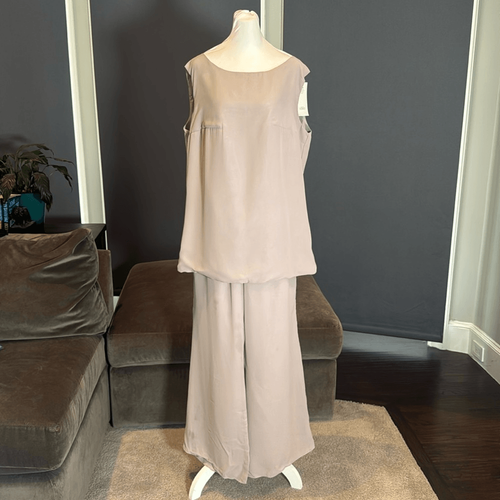 Women’s Gray Chiffon 3 Piece Formal Mother of the Bride Pants Suit Size 16 NEW - Picture 6 of 14