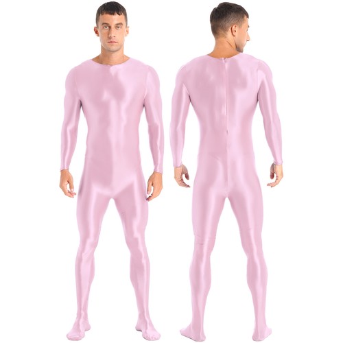 Mens Spandex Bodysuit Long Sleeve Jumpsuit Full Body Shapewear Unitard Leotard - Picture 53 of 184