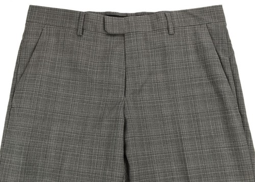 Z ZEGNA Men Medium Gray CHECK Drop 8 Wool Slim Fit Suit 38R Flat Front Pants NWT - Picture 2 of 4