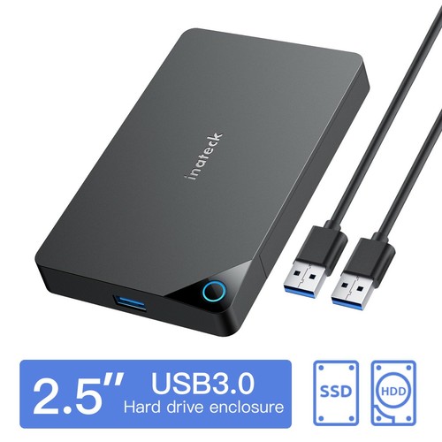 Inateck USB 3.0 2.5" External HDD SSD Enclosure Hard Drive Case SATA 3.0 UASP