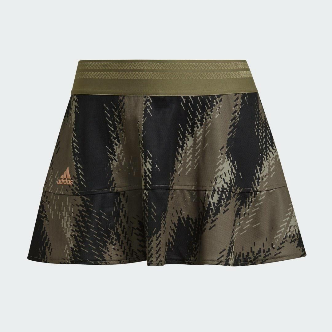 Adidas Women's Tennis Primeblue Printed Match Skirt, Sz XL Green