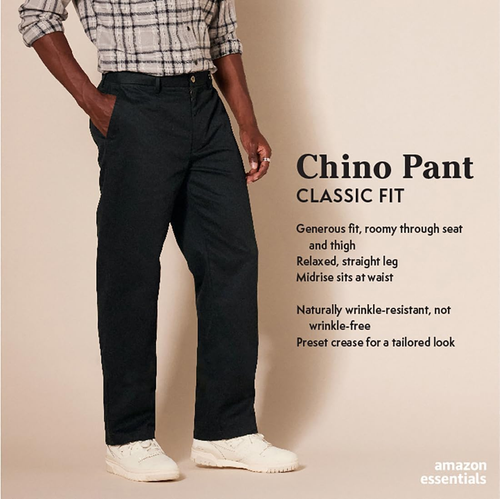 Men'S Classic-Fit Wrinkle-Resistant Flat-Front Chino Pant (Available in Big & Ta - Picture 2 of 12