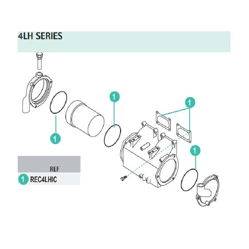 Seal kit for Yanmar 4LH air cooler replaces 119773-18350 119175-18590 - Bild 2 von 2