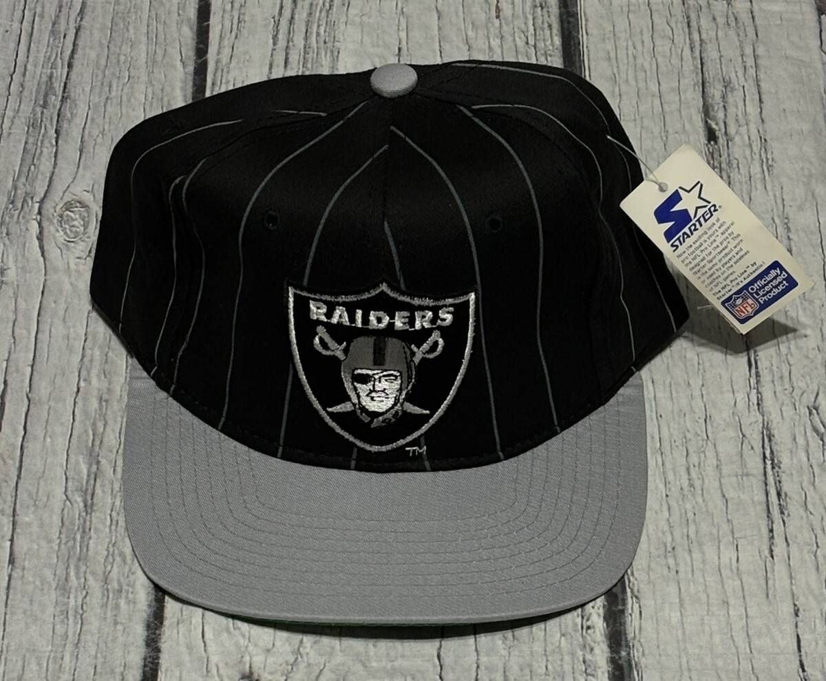 Vintage Starter Los Angeles Raiders PInstripe Black Dome