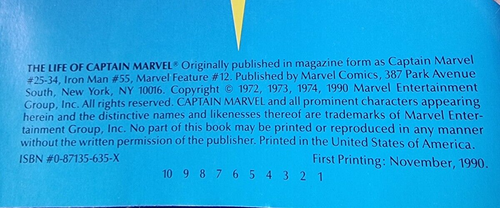 1ST PRINT The Life of Captain Marvel TPB 1990 THANOS Starlin Fast UK shipping - Picture 4 of 5